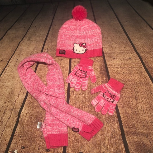 Hello Kitty Other - Hot Pink Hello Kitty Knit Cold winter set
